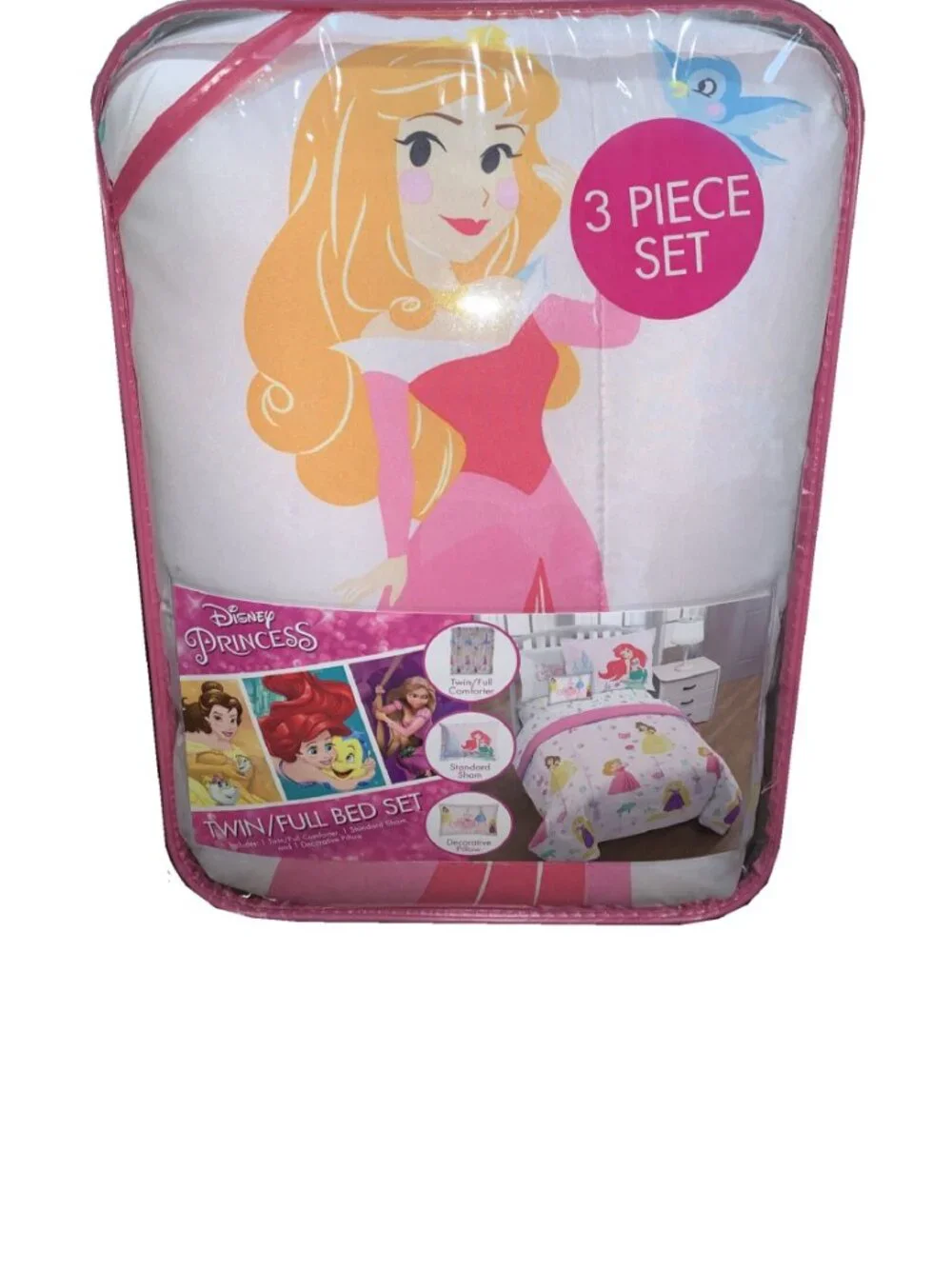 new 3-piece Disney Princesses Reversible 72 inch x 86 inch TWIN Comforter Set